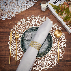 12Pcs 6 Style Flat Round PVC Washable Placemat&nbsp;DJEW-AR0001-02
