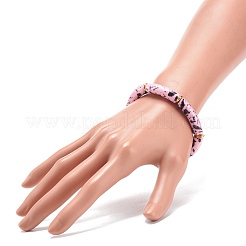 Acrylic Curved Tube Beaded Stretch Bracelet&nbsp;BJEW-JB08443-01