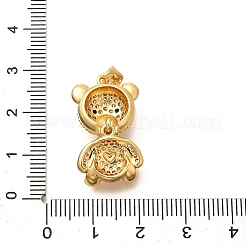 Rack Plating Brass Micro Pave Clear Cubic Zirconia Pendants&nbsp;KK-M309-39G-G