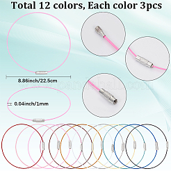 36Pcs 12 Colors Steel Wire Bracelet Cord DIY Jewelry Making&nbsp;TWIR-SC0001-06
