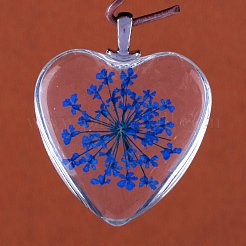 Heart Alloy Glass Pendants&nbsp;X-GLAA-Q049-20mm-03P