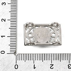 Brass Crystal Rhinestone Rectangle with Flower Multi-Strands Links&nbsp;KK-P306-21P