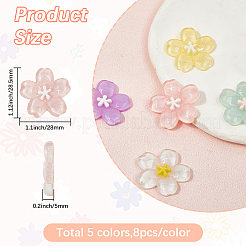 40pcs Sakura Series Opaque Resin Cabochons&nbsp;CRES-SP0001-17