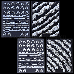 4 Sheets 4 Styles Plastic Nail Art Stickers&nbsp;MRMJ-SP0001-34