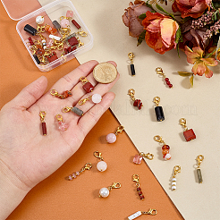 40Pcs 20 Styles Natural & Synthetic Gemstone Pendant Decorations&nbsp;HJEW-PH02408