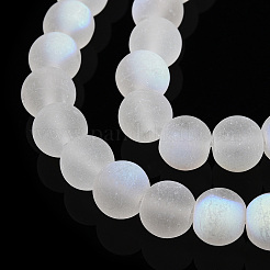 Transparent Frosted Glass Beads Strands&nbsp;GLAA-T032-T8mm-MBB13