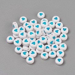 Acrylic Enamel Beads&nbsp;OACR-WH0003-04J