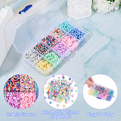 70G 10 Colors Handmade Polymer Clay Beads&nbsp;CLAY-TA0001-76
