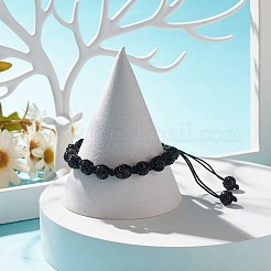 Sparkling Ball Rhinestone Braided Bead Bracelet for Women&nbsp;BJEW-JB07703-05