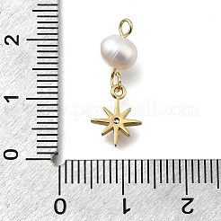 Brass Micro Pave Cubic Zirconia Pendants&nbsp;KK-B132-03G