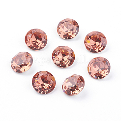 Pointed Back & Back Plated Glass Rhinestone Cabochons&nbsp;RGLA-J012-8mm-542