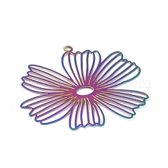 201 Stainless Steel Etched Metal Embellishments Pendants&nbsp;STAS-Z079-04RC