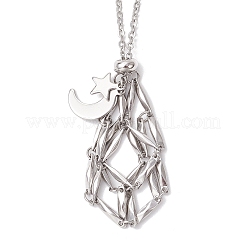 3Pcs 3 Styles 304 Stainless Steel Macrame Pouch Empty Stone Holder Necklace Making&nbsp;NJEW-JN05253