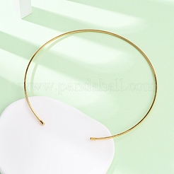 2MM 201 Stainless Steel Wire Cuff Choker Necklace&nbsp;NJEW-Z098-03G