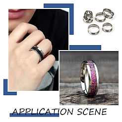 12Pcs 6 Size 201 Stainless Steel Grooved Finger Ring Settings&nbsp;STAS-TA0002-15P