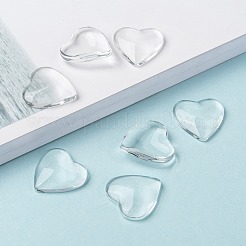 Transparent Glass Heart Cabochons&nbsp;GGLA-R021-20mm
