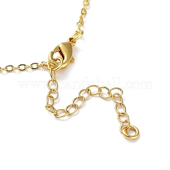 Golden Brass Rhinestone Pendant Necklace with Cable Chains&nbsp;LS-NJEW-P278-A01