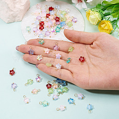 100Pcs 10 Colors Transparent Glass Star Charms&nbsp;PALLOY-TAC0266