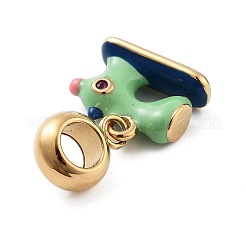 304 Stainless Steel Enamel European Dangle Charms&nbsp;STAS-U005-22G