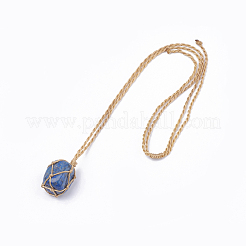 Adjustable Natural Mixed Stone Pendant Necklaces&nbsp;G-T097-09