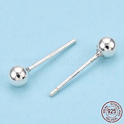 925 Sterling Silver Round Ball Stud Earrings&nbsp;STER-T005-01D