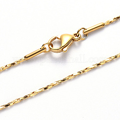 PVD Vacuum Plating 304 Stainless Steel Boston Link Chain Necklace&nbsp;NJEW-S420-006B-G