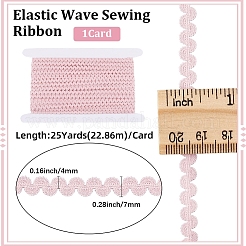 25 Yards Polyester Elastic Wavy Fringe Trim Ribbon&nbsp;SRIB-GF0001-40D