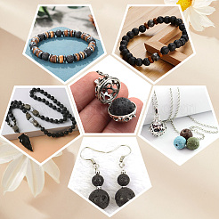 5 Strands Natural Lava Rock Round Beads Strands&nbsp;G-LT0001-02A-02