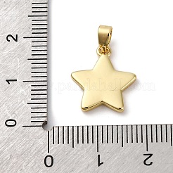 Brass Pave Natural White Shell Star Charms&nbsp;KK-P308-02G