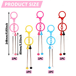 5Pcs 5 Colors Alloy & Iron Beadable Bar Keychain for DIY Crafts Jewelry Making&nbsp;KEYC-TA0001-28