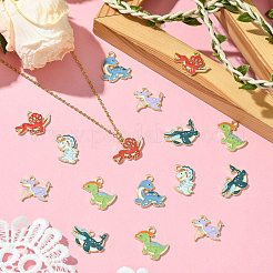 30Pcs 6 Styles Alloy Enamel Pendants&nbsp;ENAM-CJ0006-47