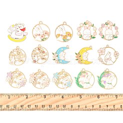 30Pcs 15 Styles Alloy Enamel Pendants&nbsp;ENAM-FS0003-64