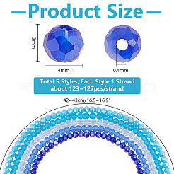 5 Strands 5 Style Electroplate Glass Beads Strands&nbsp;EGLA-PH0001-40A