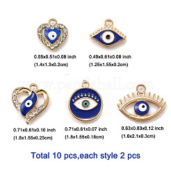 10Pcs 5 Styles Alloy Enamel Pendants&nbsp;ENAM-FP0002-43