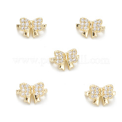 Rack Plating Brass Pave Cubic Zirconia Slide Charms&nbsp;KK-G464-05LG