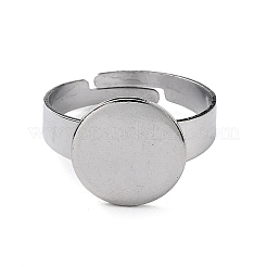Non-Tarnish Adjustable 304 Stainless Steel Finger Rings Components&nbsp;STAS-F149-21P-D