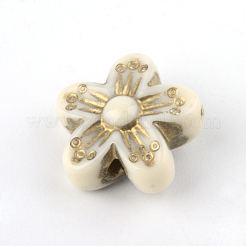 Flower Plating Acrylic Beads&nbsp;PACR-Q102-138A