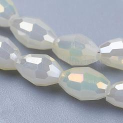 Electroplate Glass Beads Strands&nbsp;EGLA-J013-4X6mm-F03