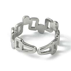 Non-Tarnish 304 Stainless Steel Open Cuff Ring&nbsp;RJEW-L110-036P