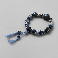 Polyester Tassel Cord Charm Bracelets&nbsp;BJEW-WH0016-103