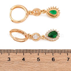 Brass Micro Pave Cubic Zirconia Leverback Earrings&nbsp;EJEW-K300-49G