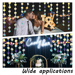 Irridescent PVC Glitter Circle Dots Garland&nbsp;LS-HJEW-WH0036-37