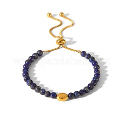 Adjustable Natural Round Lapis Lazuli Beads Slider Bracelets&nbsp;LS-LF2079-3