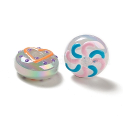 UV Plating Opaque Rainbow Iridescent Acrylic Beads&nbsp;ACRC-D001-11B