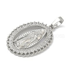 Brass Micro Pave Clear Cubic Zirconia Pendants&nbsp;KK-G548-16P