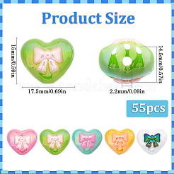 55Pcs UV Plated Acrylic Beads&nbsp;FIND-SP0002-69