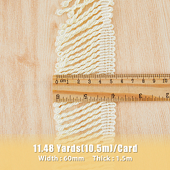 10.5 Yards Polyester Tassel Lace Ribbon&nbsp;OCOR-WH0082-106