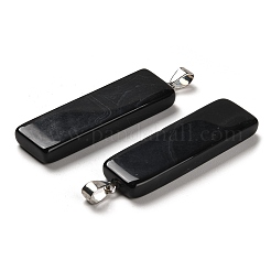 Natural Black Agate Dyed & Heated Pendants&nbsp;G-H289-05P-02