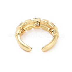 Brass Micro Pave Clear Cubic Zirconia Multi-layer Open Cuff Ring for Women&nbsp;RJEW-Z055-01G-02