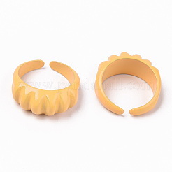 Spray Painted Alloy Cuff Rings&nbsp;RJEW-T011-33C-RS